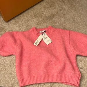 Zara puff sleeve pullover in pink